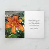 Carte Orange Day Photo Joyeux Anniversaire (Intérieur)