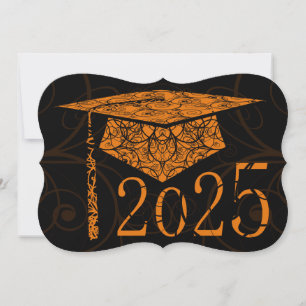 Carte Orange et Black Floral Casquette 2025