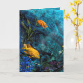CARTE ORANGE FISH BLUE OCEAN (Fleur jaune)