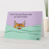 Carte Orange Gingembre Violet Mignon Chat Papa Fête des  (Devant)