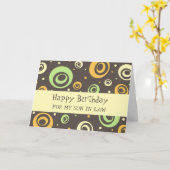 Carte Orange Green Retro Son en droit Anniversaire (Fleur jaune)