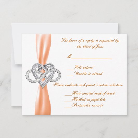 Carte Orange Infinity Heart Response Card (Devant)