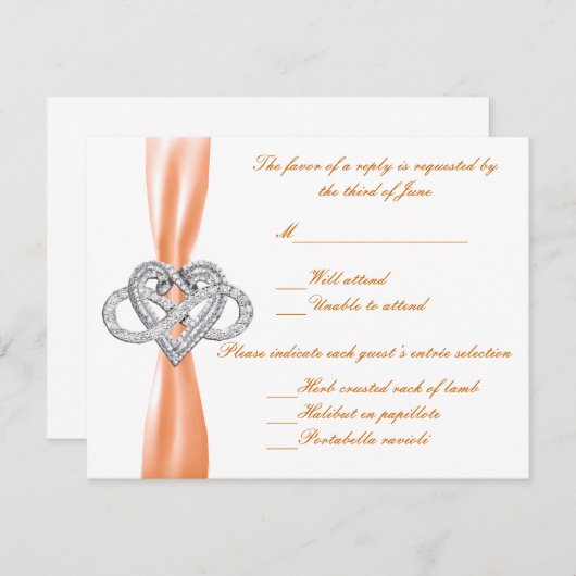 Carte Orange Infinity Heart Response Card (Devant / Derrière)