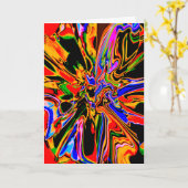 Carte Orange Jaune Bleu Bleu Abstrait Design (Fleur jaune)