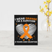 Carte Orange Leukemia Survivante Cadeaux 3 ans Cancer Gr (Fleur jaune)