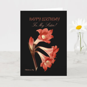 Carte Orange Lily Soeur Anniversaire