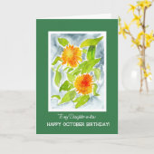Carte Orange Marigolds belle-fille Octobre Anniversaire (Fleur jaune)