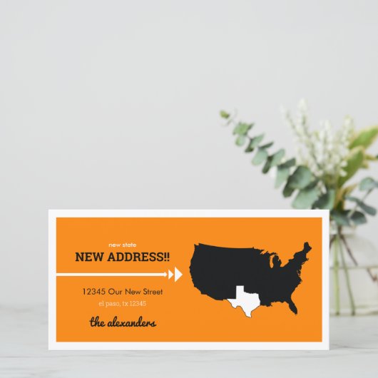 Carte Orange New State, New Address ! Texas Moving (Debout devant)