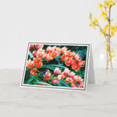 Carte Orange Orchidée Fleurs contre le feuillage vert (Fleur jaune)