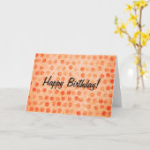Carte Orange Polka Dot, Joyeux Anniversaire ! (Fleur jaune)