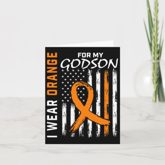 Carte Orange Pour Mon Godson Leukemia Cancer Awareness A (Devant)