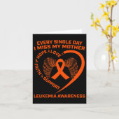 Carte Orange Ribbon Maman Leucémie Sensibilisation En Mé (Fleur jaune)