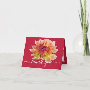 Carte Orange Rouge Dahlia Fleur Rouge Arrière - plan Mer