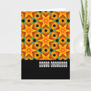 Carte Orange Star Motif - Anniversaire