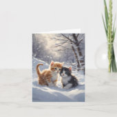 Carte Orange Tabby Grey et Blanc Chats Blank Salutation (Devant)