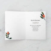 Carte Orange Tones Protea Elegant Minimalist Birthday (Intérieur)