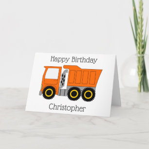 Carte Orange Truck Personnalisé Anniversaire