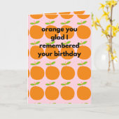 Carte Orange Tu Es Content De Me Souvenir De Ton Anniver (Fleur jaune)