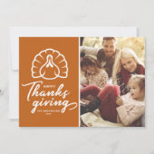 Carte Orange Turkey Bon thanksgiving Photo (Devant)
