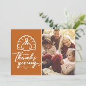 Carte Orange Turkey Bon thanksgiving Photo (Debout devant)