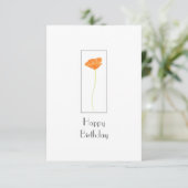 Carte Orange Watercolor California Poppy (Debout devant)