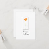 Carte Orange Watercolor California Poppy (Devant/Arrière en situation)