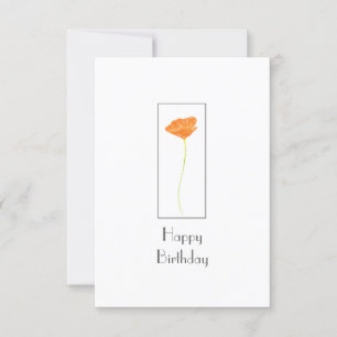 Carte Orange Watercolor California Poppy