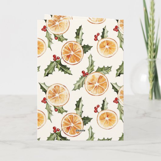 Carte Oranges Fruits de Noël (Dos)