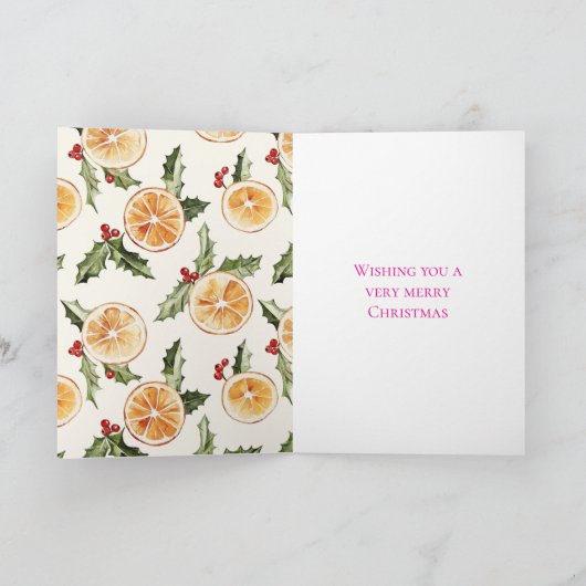 Carte Oranges Fruits de Noël (Intérieur)