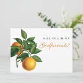 Carte Oranges Godparents Proposition Botanique Vert Feui (Debout devant)