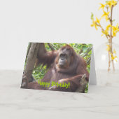 Carte Orangutan Joyeux Anniversaire ! (Fleur jaune)