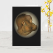 Carte Orangutan Singe Face Wild Rainforest Primate Apes (Fleur jaune)