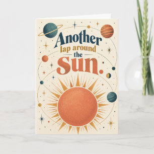 Carte Orbit Rétro Autour de l'Anniversaire du Soleil
