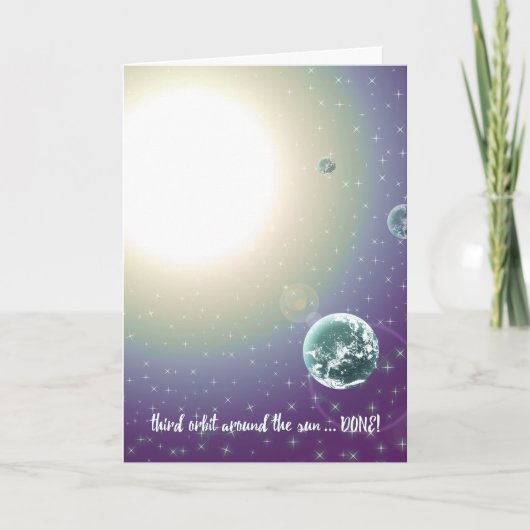 Carte Orbite autour du soleil pour le 3e anniversaire (Devant)