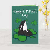 Carte Orca Killer Whale St Patrick’s Day (Fleur jaune)