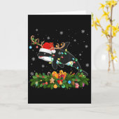 Carte Orca Xmas Lighting Reindeer Santa Hat Orca Christm (Fleur jaune)