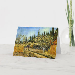 Carte Orchard en fleurs, Cyprès, Vincent van Gogh