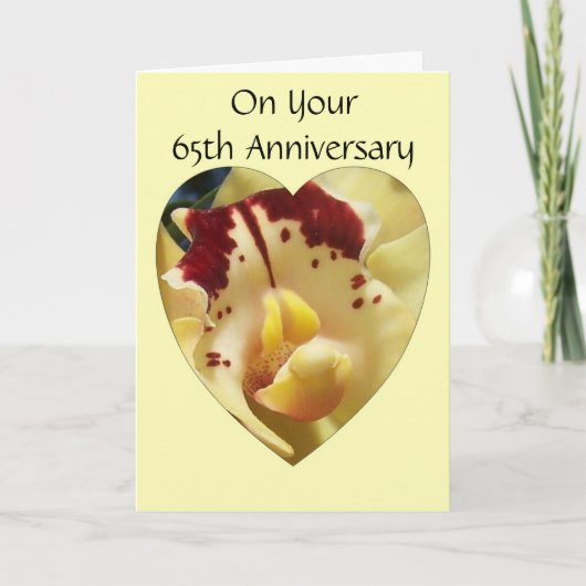 Carte Orchidée 65e anniversaire Mariage personnalisé (Devant)