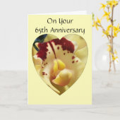 Carte Orchidée 65e anniversaire Mariage personnalisé (Fleur jaune)