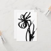 Carte Orchidée Blanc : Abstrait blanc et noir (Devant/Arrière en situation)