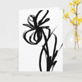 Carte Orchidée Blanc : Abstrait blanc et noir (Fleur jaune)