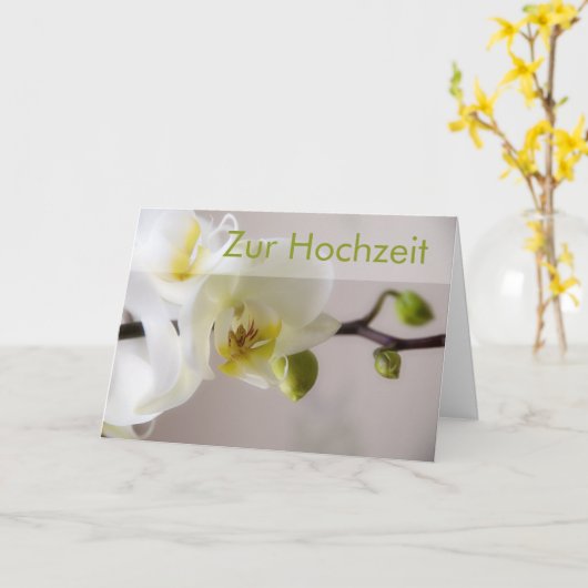Carte Orchidée blanche (Fleur jaune)