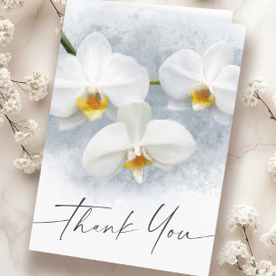 Carte Orchidée blanche phalaenopsis écriture élégante me