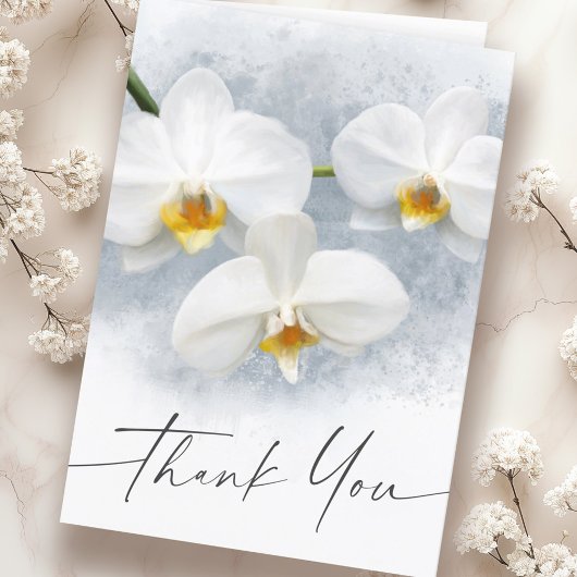 Carte Orchidée blanche phalaenopsis écriture élégante me