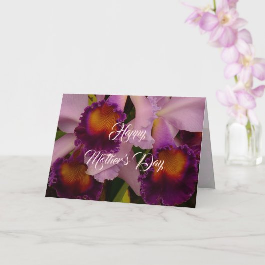 Carte Orchidée Cattleya Pourpre Royal Fête des Mères (Orchidée)
