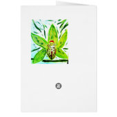 Carte Orchidée Cymbidium verte (Dos)