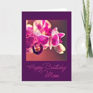 Carte Orchidée d'anniversaire pour maman