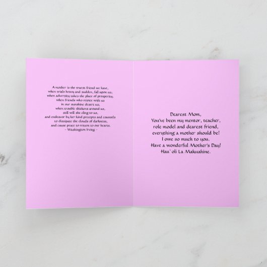 Carte Orchidée heureuse hawaïenne de Phalaenopsis du (Intérieur)