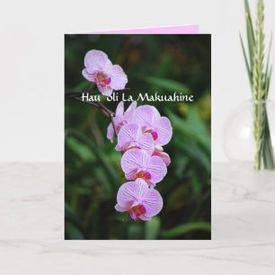 Carte Orchidée heureuse hawaïenne de Phalaenopsis du