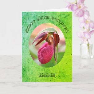 Carte Orchidée Lady Slipper Personnalisée Anniversaire 
